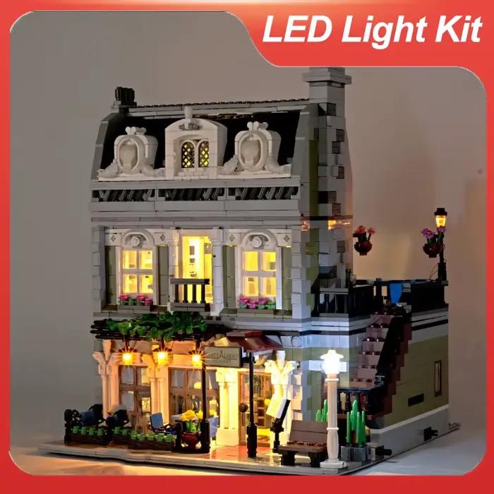Kit d'éclairage LED pour blocs de construction de Restaurant parisien 10243, ensemble d'éclairage Compatible avec 15010