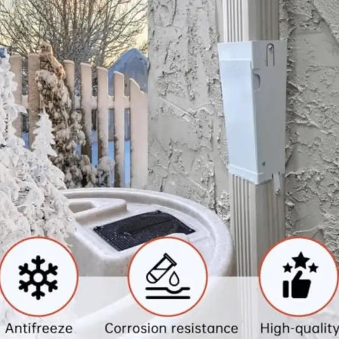 Système de récupération d'eau de pluie en métal avec déviateur et tamis, solution durable