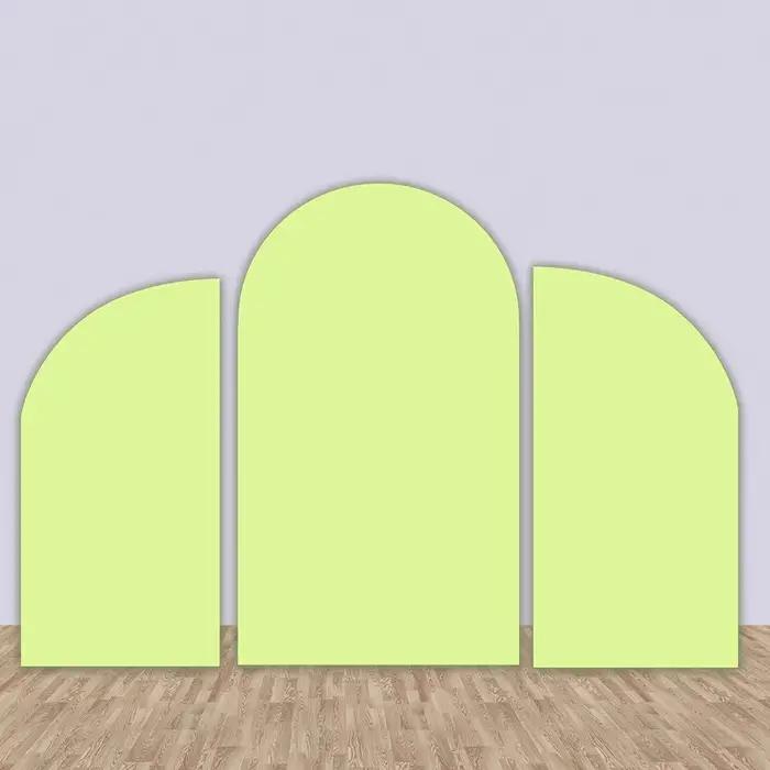 Couverture d'arrière-plan en arc rose foncé, uni, bleu vert, jaune, décor de fête d'anniversaire