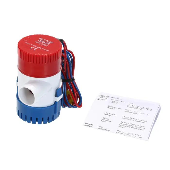 Pompe électrique de cale marine, pompe à eau de bateau SubSN, 1100GPH, 12V