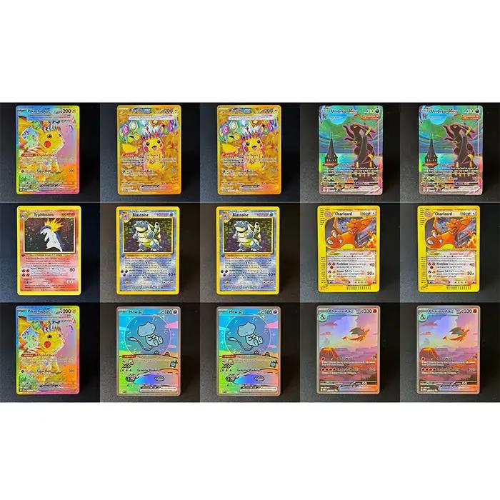 Ensemble complet de cartes de jeu de société PTCG Q (55 cartes), Blastoise/Charizard/Dragonite/Gengar/Lugia/Mew/Pikachu/Shining Charizard PTCG Proxy