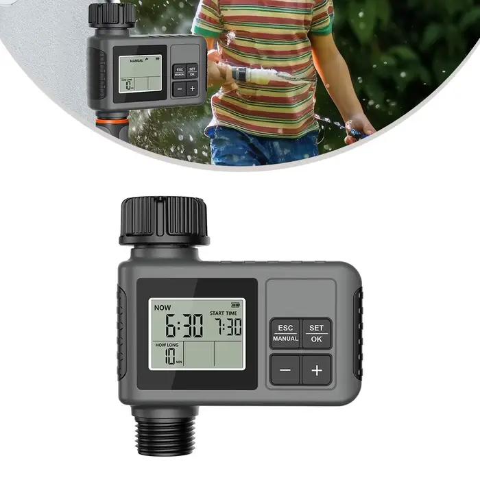 Programmateur d'arrosage programmable avec fonction de report de l'arrosage en cas de pluie et commande manuelle