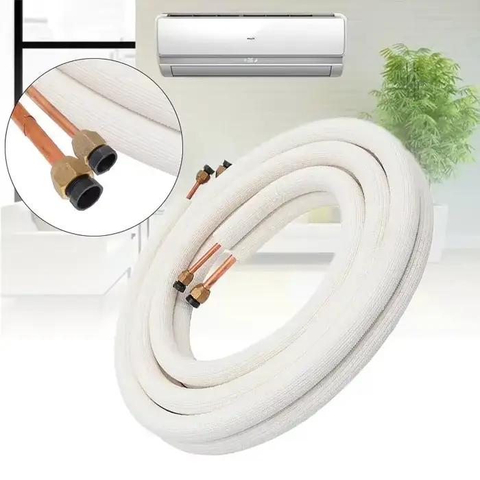1/2/3/4/7m 1/4 ''3/8'' climatiseur isolé tuyau en cuivre paire bobine Tube ligne divisée fil ensemble
