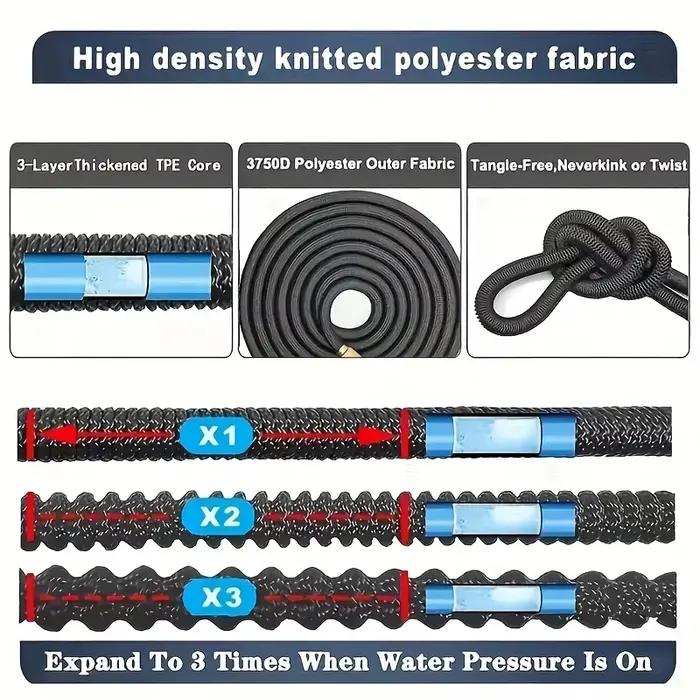 25-100FT tuyau d'eau de jardin 3/4 extensible magique Flexible tuyaux