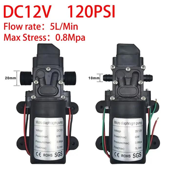 Pompe à membrane haute pression Dc 12V 120PSI 60W 5L/Min
