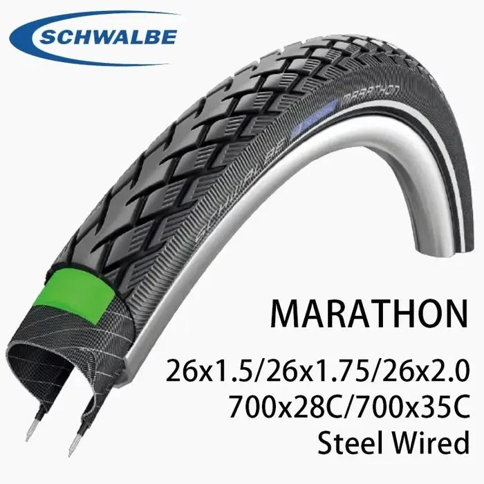 Schwalbe MARATHON 26x1.5 26x1.75/2.0 27.5x1.65 700x25C/28C 700x32C/35C pneu de vélo niveau 5 résistance aux coups de couteau 3mm couche Anti-coups de couteau