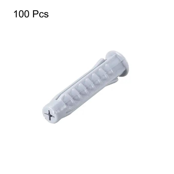 Uxcell 100 pièces 6mmX30mm tuyau d'expansion en plastique colonne béton ancre prise murale gris pour maison jardin bricolage Application
