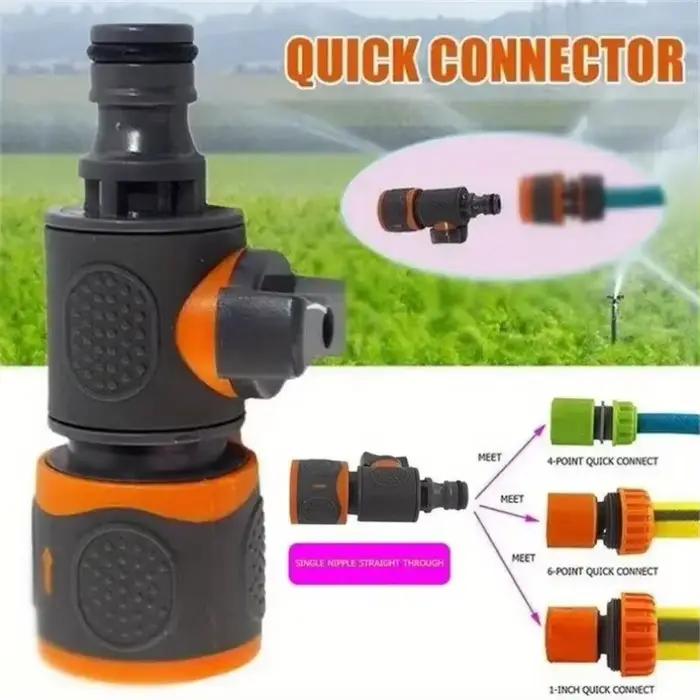 Adaptateur de tuyau d'arrosage à connexion rapide avec robinet d'arrêt - Compatible avec les tuyaux de 1/2 "