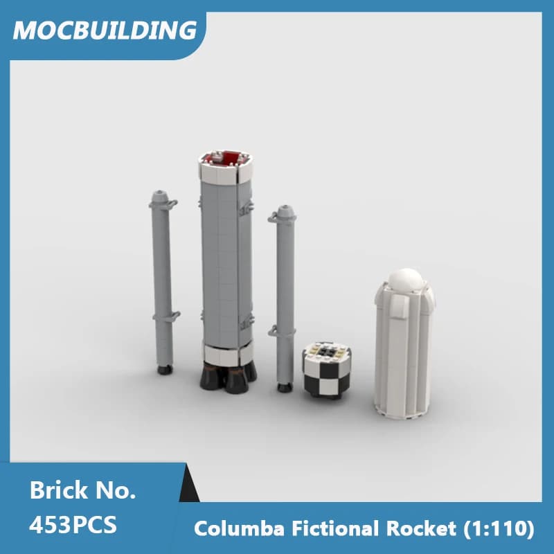 Blocs de construction MOC 1:110 Vostok 1 Capsule-Rocket ou modèle de fusée fictive Columba, briques
