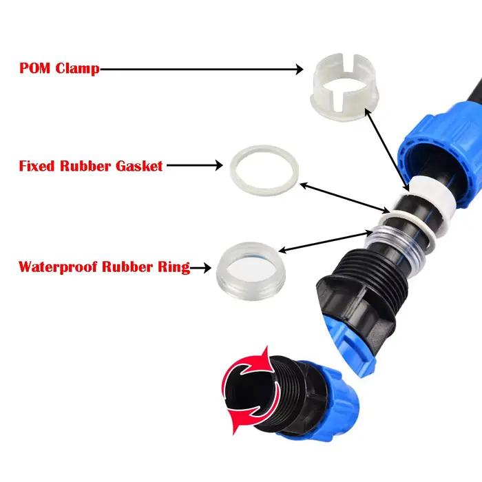 Connecteur de robinet de tube PE en plastique, séparateur d'eau en T, couremplaçant d'irrigation à a