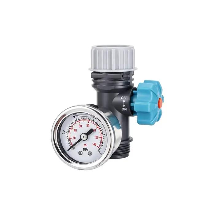 1 pièce – Réducteur de pression 3/4 pouce réglable avec manomètre pour système d'irrigation de jardin
