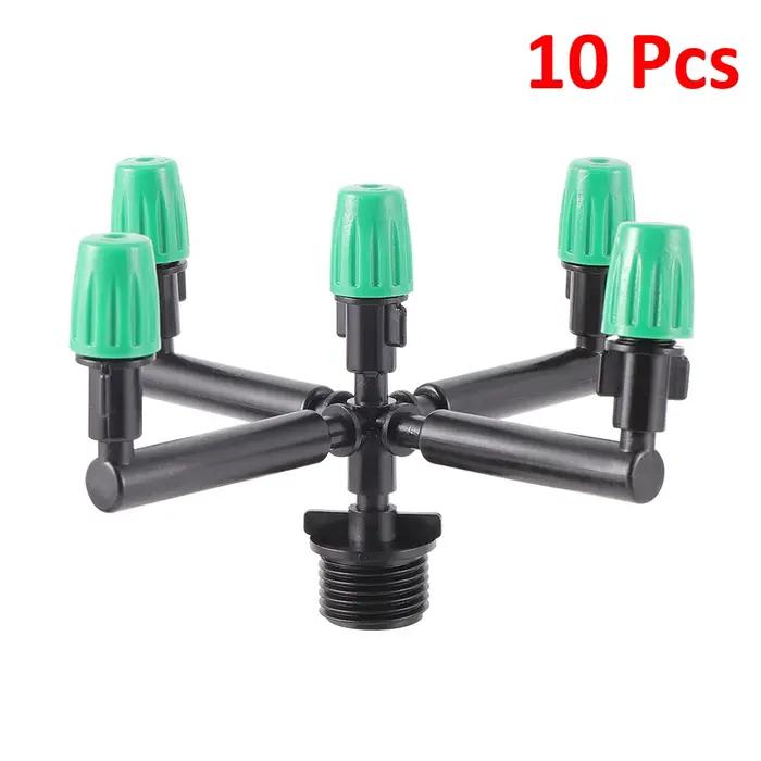 Kit de buse de brumisation à 5 voies pour jardin irrigation rafraîchissement humidification dépoussiérage aménagement paysager désinfection jardinage plantes bricolage