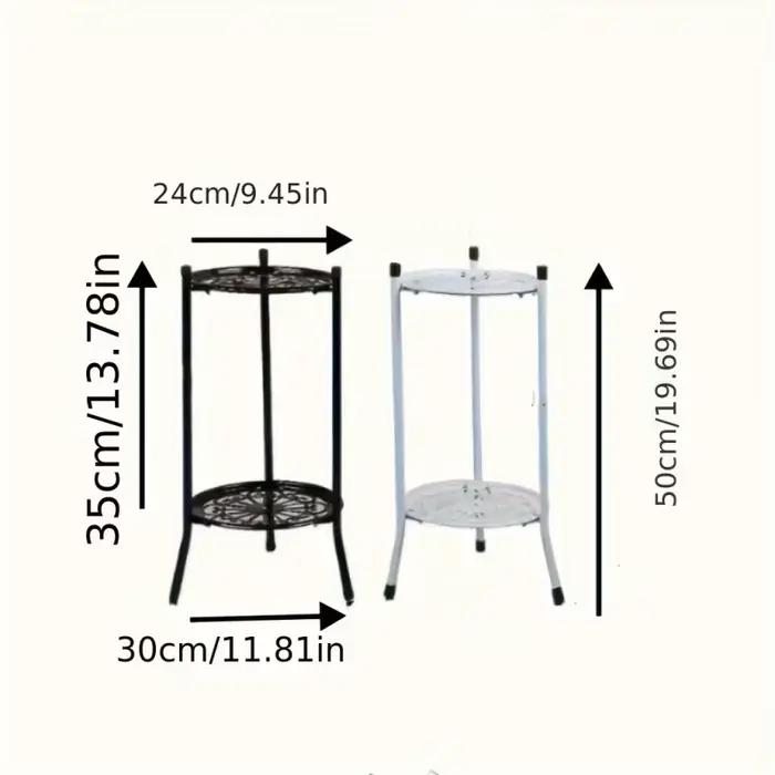 Support de Plante en Métal T1 à 2 Niveaux pour Décoration Intérieure et Extérieure, 1 Paquet