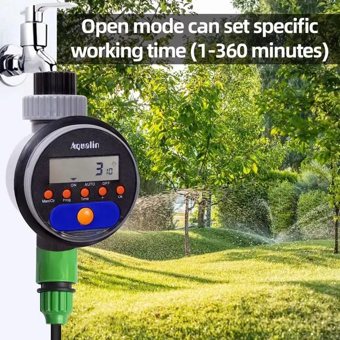 Minuterie d'Arrosage Électronique Aqualin Avec Affichage LCD Rouge Pour Jardiniers Occasions Spéciales Gestion Optimisée De L'Eau