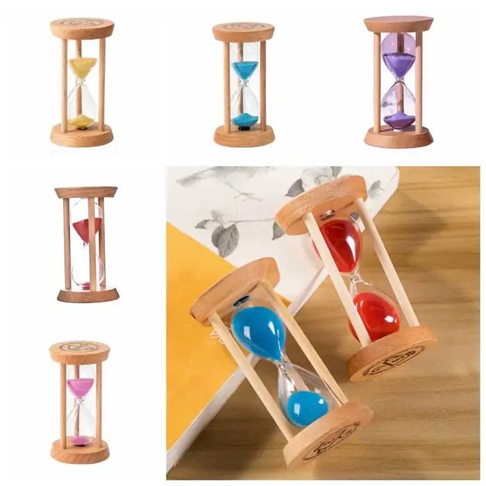 Sablier en Bois Stable et Portable avec Sable Coloré pour Enfants et Adultes Occasions Spéciales Décoration de Maison Contemplation du Temps