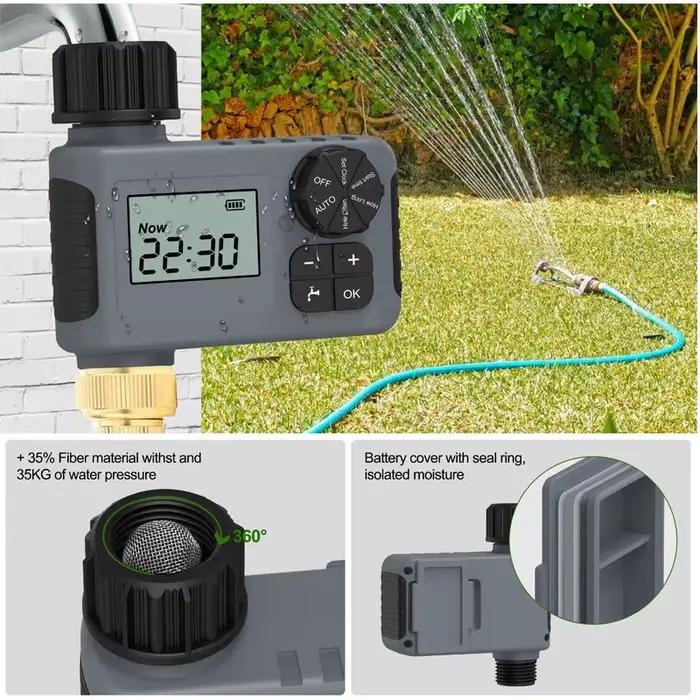Programmateur d'arrosage automatique intelligent système d'irrigation minuterie d'arrosage équipement de jardinage affichage LCD IP55 facilite jardinage économise eau maintient plantes bien hydratées occasions jardinage débutants expérimentés