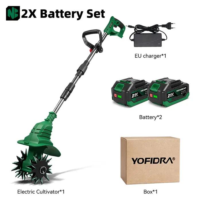 NEWBENY cultivateur de motoculteur électrique tondeuse à gazon Portable outil de tournage de sol de jardin sans fil pour broche de batterie Makita