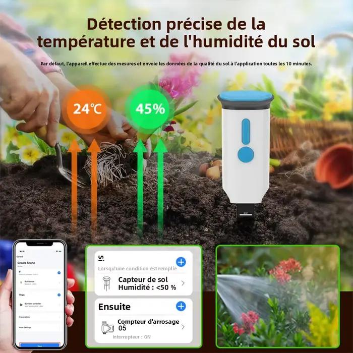 Haozee Tuya Smart WiFi Capteur d'Humidité du Sol Intelligent IP66 Étanche Moniteur de Température et d'Humidité en Temps Réel Automatisation de Jardin Pour Jardins Familiaux et Amateurs de Jardinage Occasions Spéciales