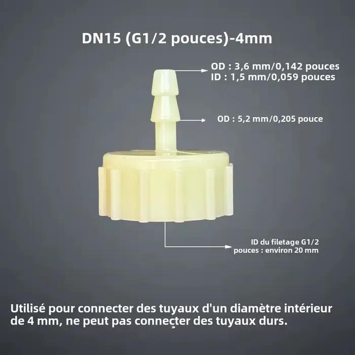 Connecteur de tuyau femelle G1/2 pouces DN15