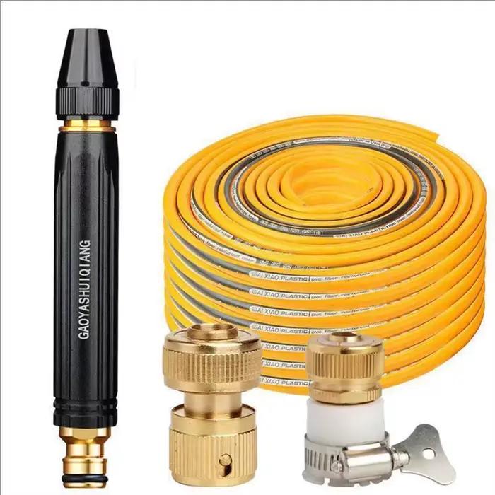 1 ensemble de tuyaux d'arrosage de jardin, dotés de pistolets à eau haute pression réglables et de t