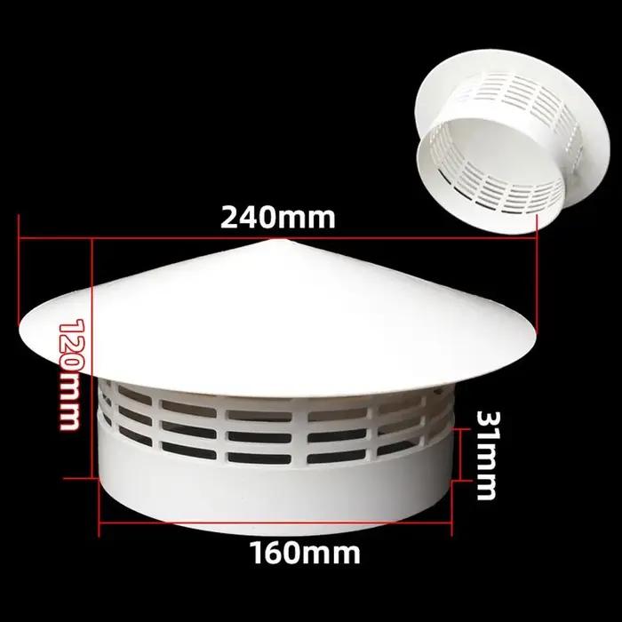 Capuchon de pluie ventilé en PVC pour mur extérieur
