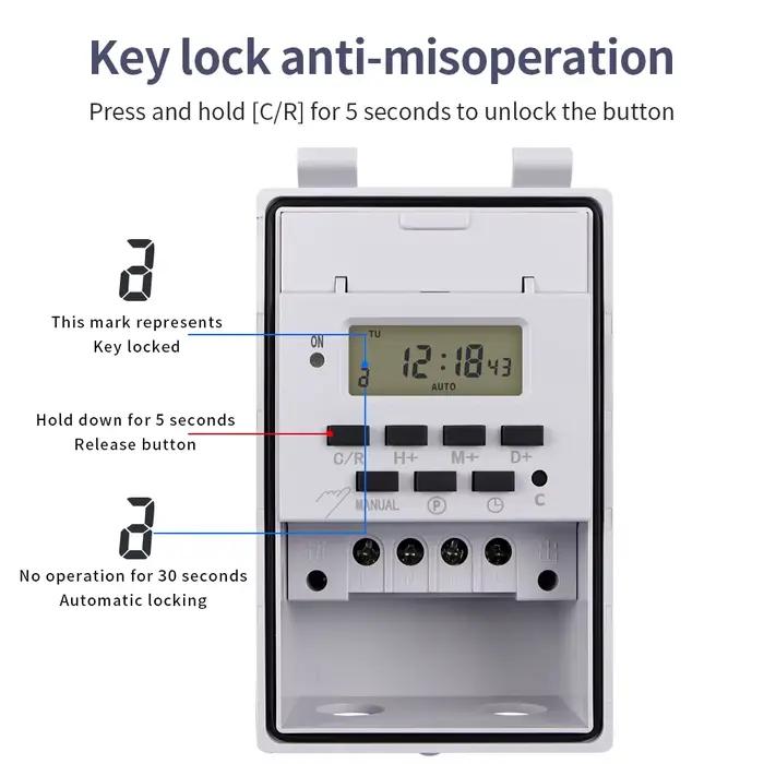 Minuterie numérique multifonctionnelle 220V 30A
