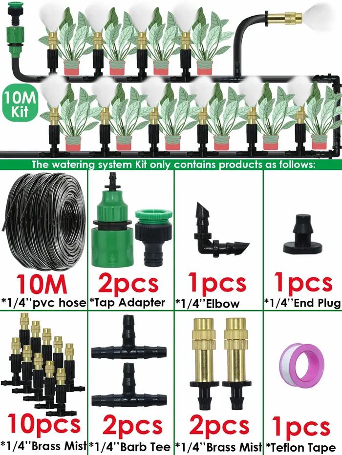 KESLA serre 5-30M extérieur 1/4 en laiton atomiseur brumisation système de refroidissement jardin Irrigation buses d'arrosage 4/7mm tuyau pour Patio