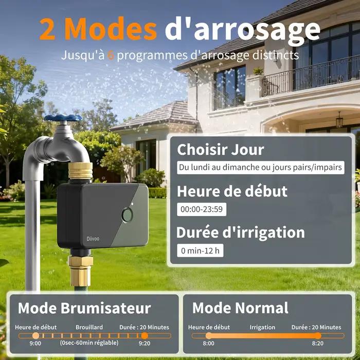 Programmateur d'arrosage WiFi Diivoo 1 zone