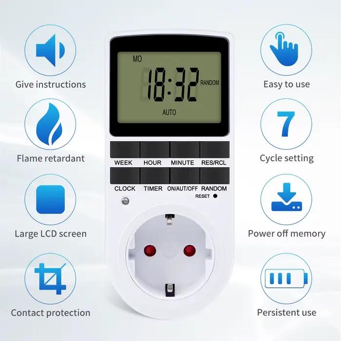 Minuterie numérique électronique cyclique 24 heures