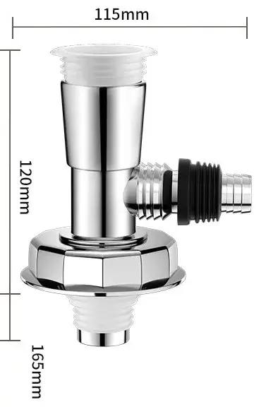 Joint de vidange de sol pour Machine à laver adaptateur de tuyau universel anti-odeur pour salle de bains cuisine et lave-vaisselle avec coussinet chromé pour usage simple et double drainage