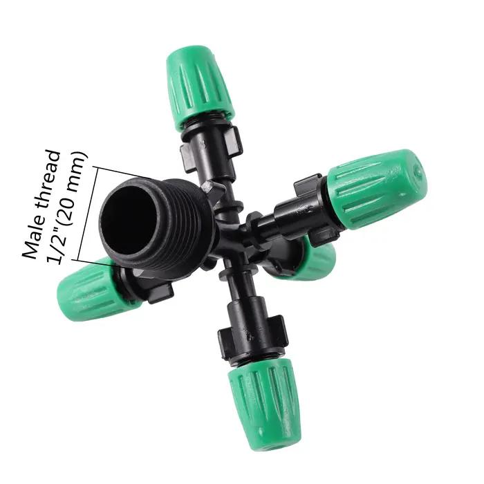 Pulvérisateur de brumisation 4/5/6/7 voies système d'irrigation jardin buse brumisation connecteur fileté 1/2" occaions spéciales refroidissement humidification nettoyage paysagiste