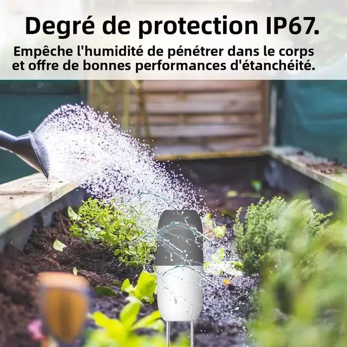 Capteur de sol intelligent Haozee Tuya WIFI détecteur de température et d'humidité pour jardin connecté et surveillance de l'irrigation sans fil résistant à l'eau