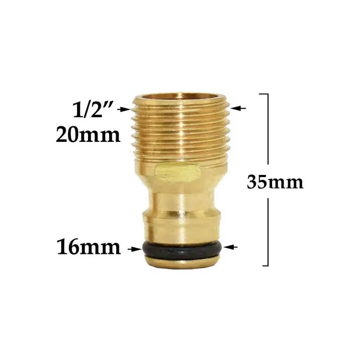 Connecteur rapide pour tuyau en laiton, raccord d'arrêt d'eau, filetage en cuivre, raccord de robine