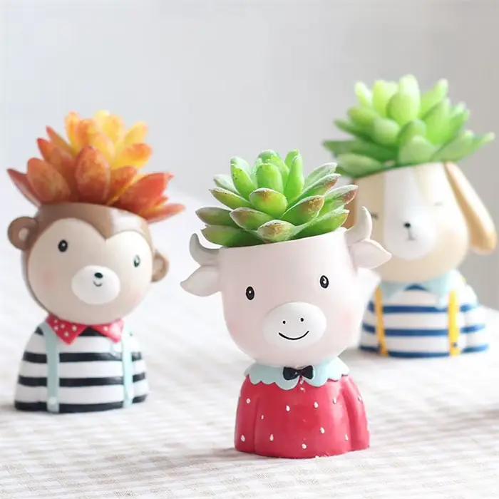 Jardinières succulentes Pots de fleurs Pot de plante de Cactus belle tête de fille bonsaï Pots de ja