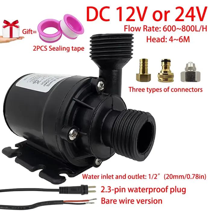 Pompe submersible silencieuse à moteur sans balais DC12V DC24V pour douches et installations de plomberie, avec haute pression et débit d'eau optimal pour une expérience de douche inégalée