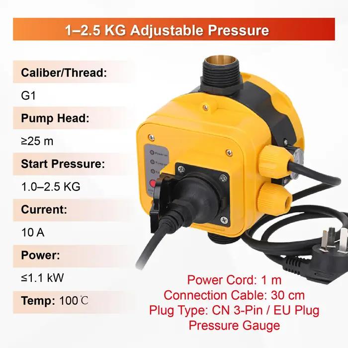 Contrôleur de Pression Automatique pour Pompe à Eau 110V 220V 16A 10 Bar IP65 pour Irrigation et Alimentation Domestique
