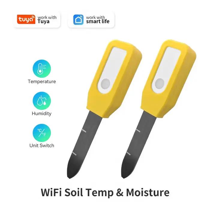 Capteur de température et d'humidité du sol WiFi Tuya pour jardin et plantes, système de maison intelligente, surveillance en temps réel, plateforme de maison intelligente compatible, installation facile, gestion efficace des plantes