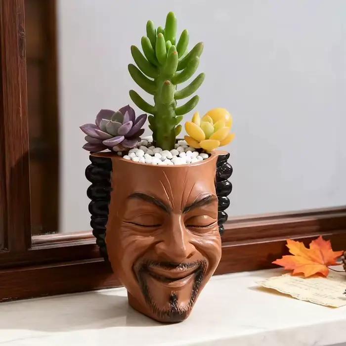 Pot de fleurs de style créatif, conteneur pour plantes vertes, décoration de jardin et de cour, artisanat en résine, ornement