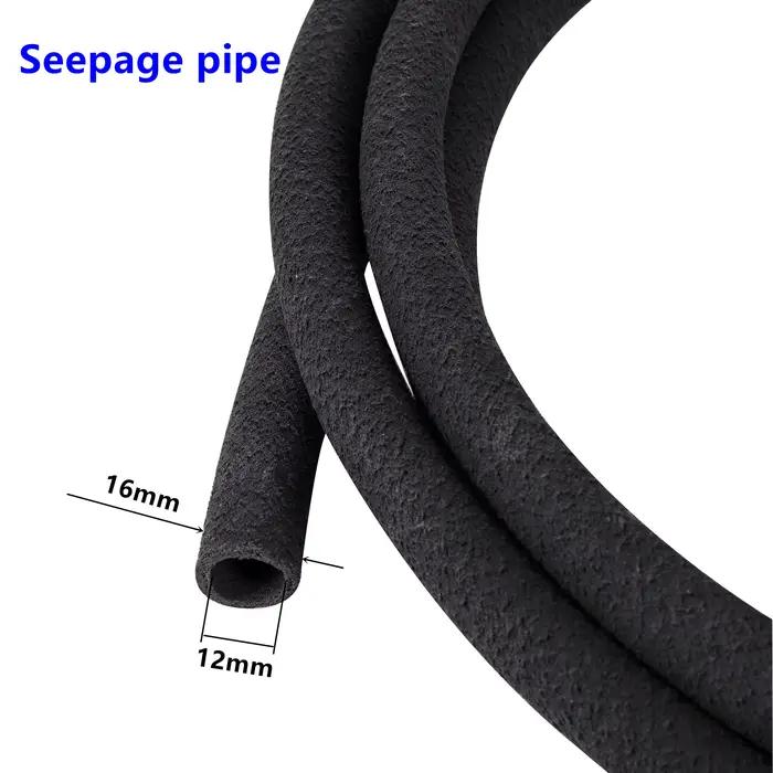 Tuyau d'eau perforé en caoutchouc PVC noir de 5m