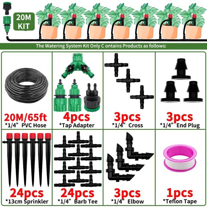 Kit de système d'arrosage automatique d'irrigation goutte-à-goutte de jardin
