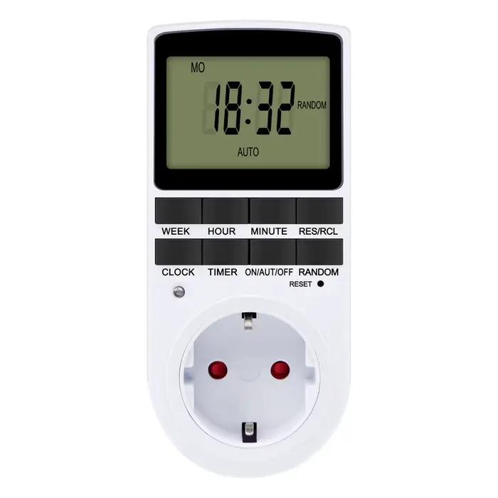 Minuterie électronique numérique avec écran LCD, minuterie de contrôle programmable, prise de synchr