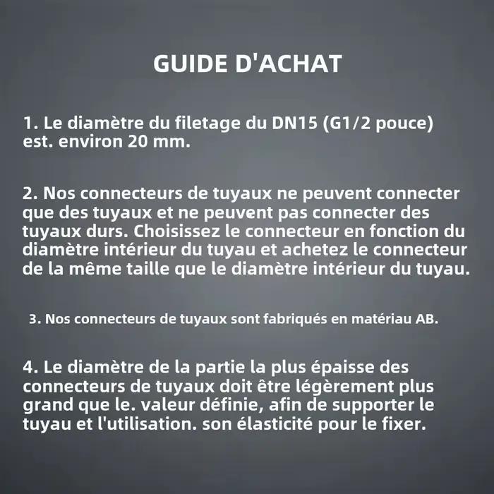 Connecteur de tuyau femelle G1/2 pouces DN15