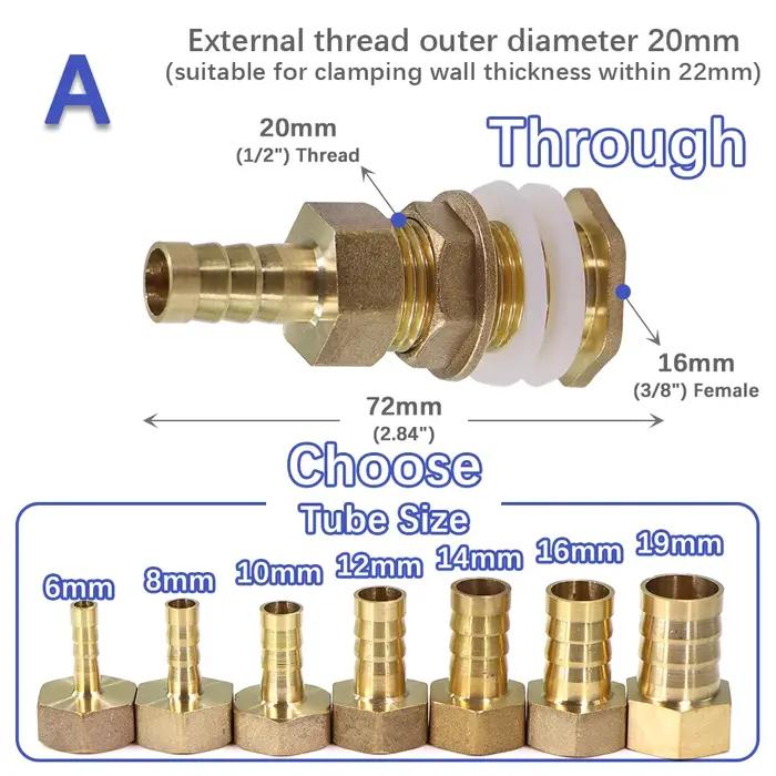 Joint de réservoir d'eau en laiton 6 à 19mm avec adaptateur de tuyau pagode pour irrigation de jardin et réparation de systèmes d'eau occasions spéciales