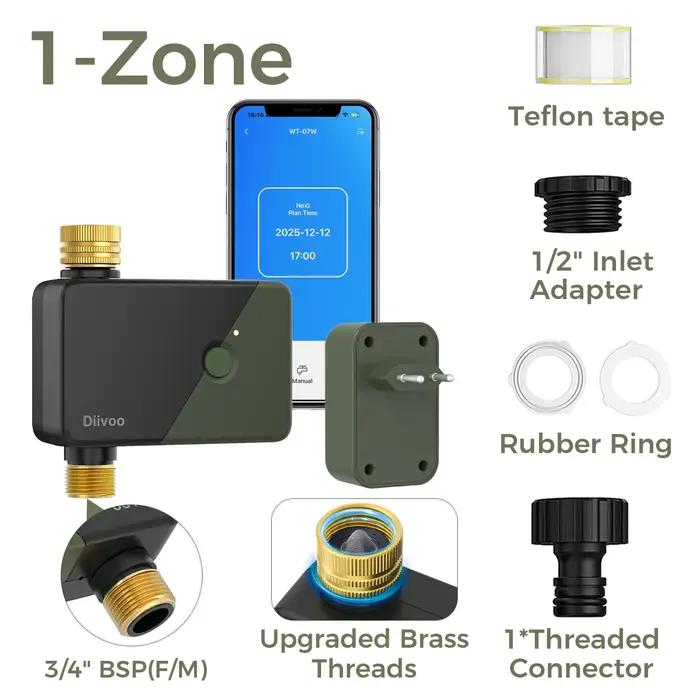 Programmateur d'arrosage WiFi Diivoo 1 zone