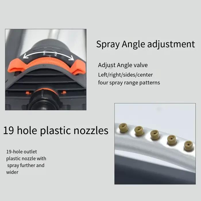 Arroseur automatique oscillant avec 19 buses pour pelouse réglable en aluminium et plastique technique ABS PP occasiopal irrigation pont toiture jardin