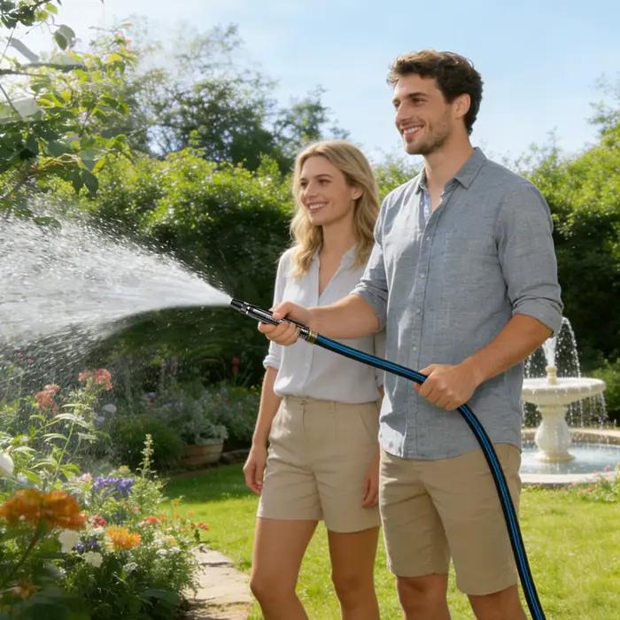 Pistolet d'arrosage haute pression robuste à motifs de pulvérisation réglables pour tuyau de jardin et pelouse