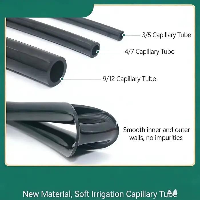 Système d'irrigation goutte-à-goutte en PVC pour jardin, tuyau de 1 à 100 mètres, avec perforation pour canaux d'irrigation, facile à installer et utiliser pour jardins résidentiels et commerciaux