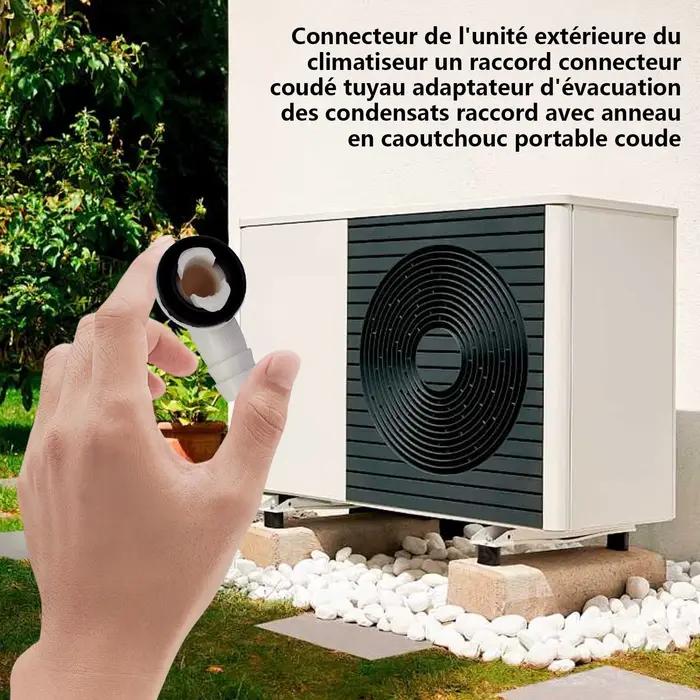 Connecteur de drainage d'angle droit pour climatiseur, pièce d'outil à main en caoutchouc pour bricolage maison, compatible intérieur extérieur pour particuliers et professionnels
