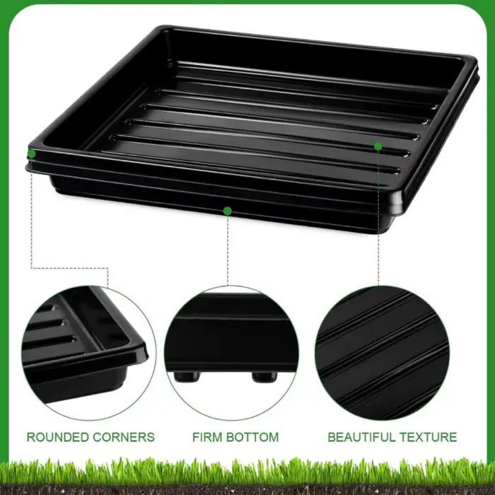 Plateaux de culture carrés en plastique pour graines de jardin, 27x27cm, 6 pièces, sans trous de vid