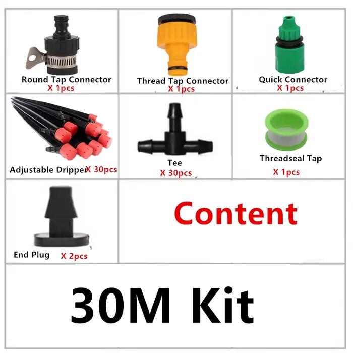 Kit d'irrigation goutte à goutte automatique pour jardin, système d'arrosage 1/4'' 18CM avec arroseu